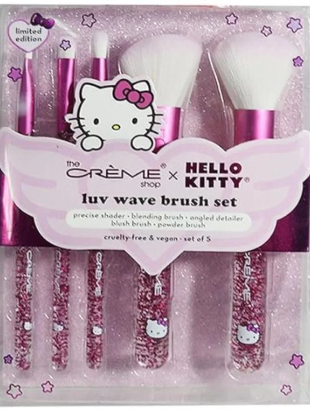 Hello Kitty Luv Wave Brush Set Kawaii Makeup Brushes Cute Sanrio Gift